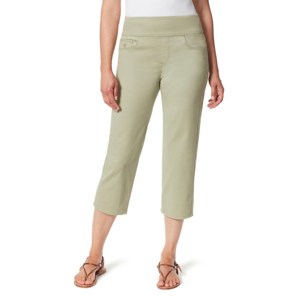 Gloria Vanderbilt Pull On Crop Fitted Mid Rise Crop in sage meadow Size 16